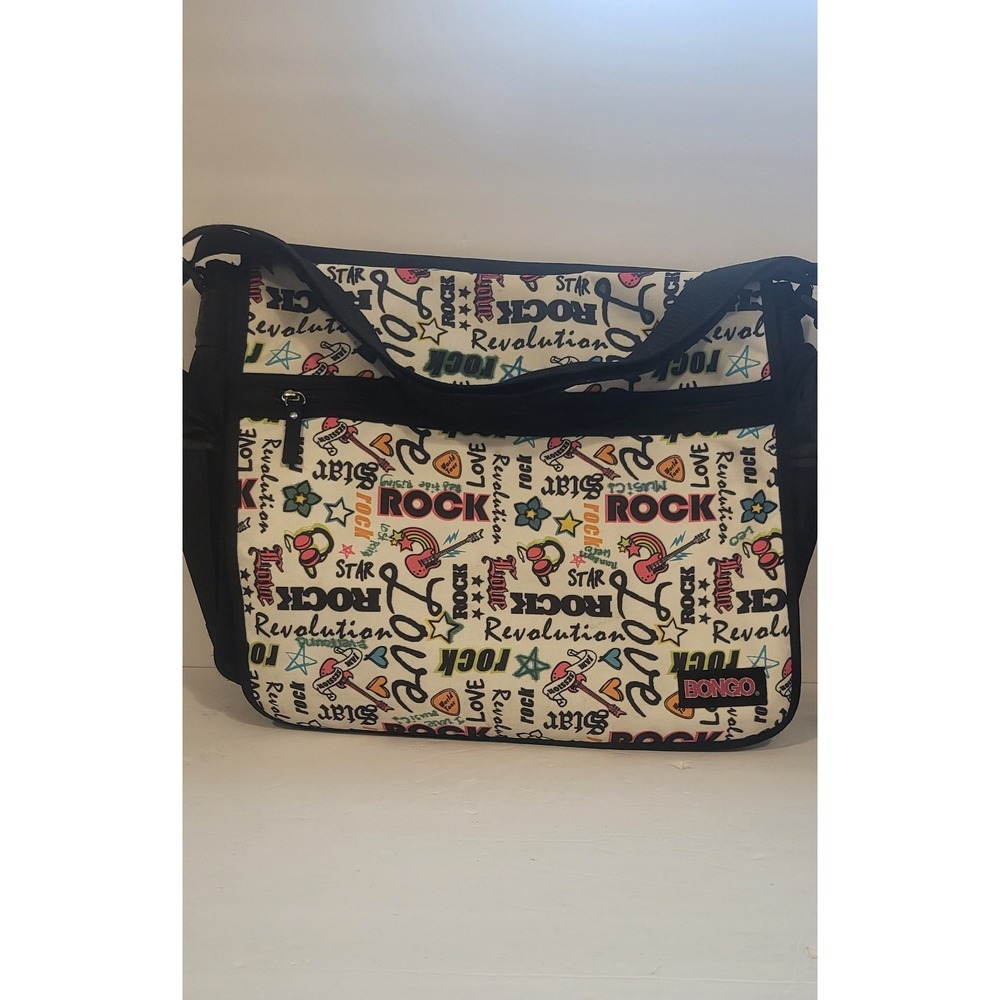 BONGO Y2K MESSENGER BAG JAM SESSION ROCK & ROLL REVOLUTION LOVE 13" X 16" X‎ 5"